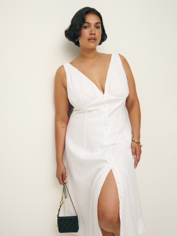 Sebastien Linen Dress Es - White